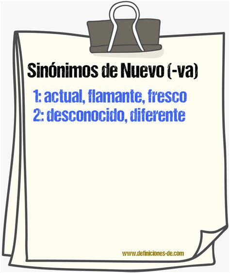 sinonimo de nuevo|sinónimos de nuevo español.